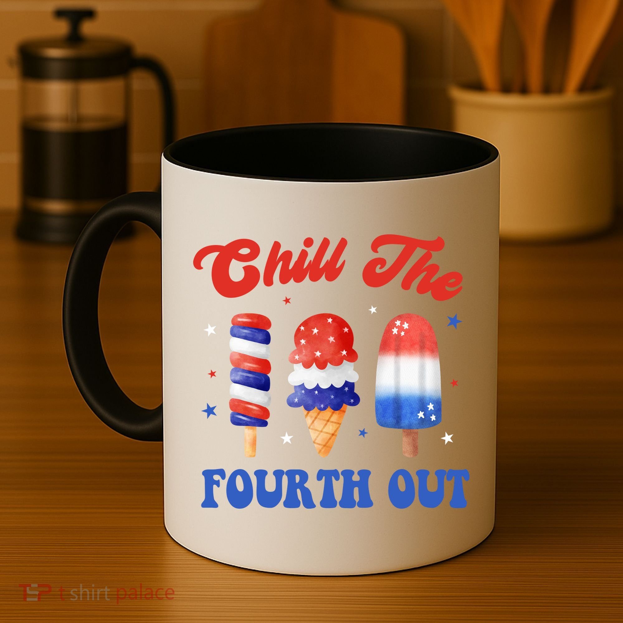 Chill The Fourth Out Funny 4th Of July Icecream Coffee Mug