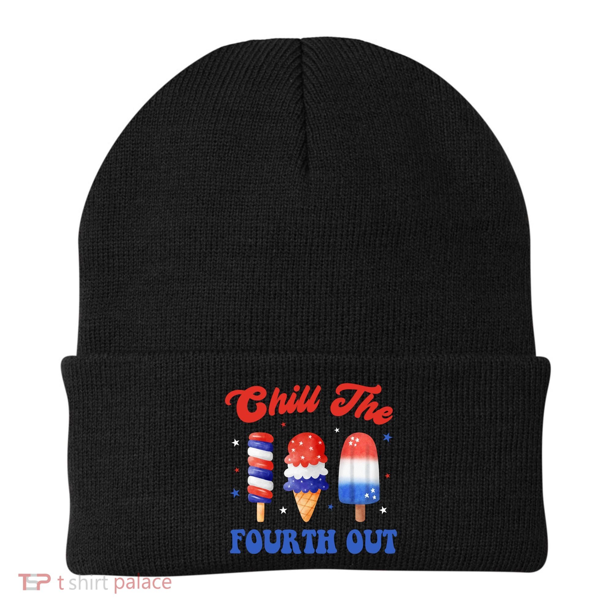Chill The Fourth Out Funny 4th Of July Icecream Beanie