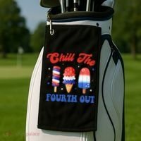Chill The Fourth Out Funny 4th Of July Icecream Golf Towel thumb 2