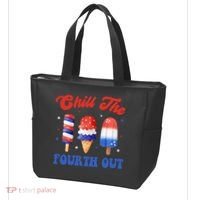 Chill The Fourth Out Funny 4th Of July Icecream Tote Bag thumb 3