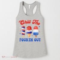 Chill The Fourth Out Funny 4th Of July Icecream Women's Tank Top thumb 0
