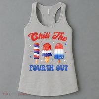 Chill The Fourth Out Funny 4th Of July Icecream Women's Tank Top thumb 3