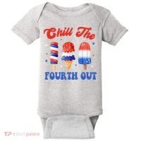 Chill The Fourth Out Funny 4th Of July Icecream Baby Bodysuit thumb 0