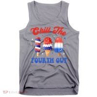 Chill The Fourth Out Funny 4th Of July Icecream Tank Top thumb 0