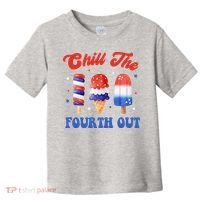 Chill The Fourth Out Funny 4th Of July Icecream Toddler T-Shirt thumb 0