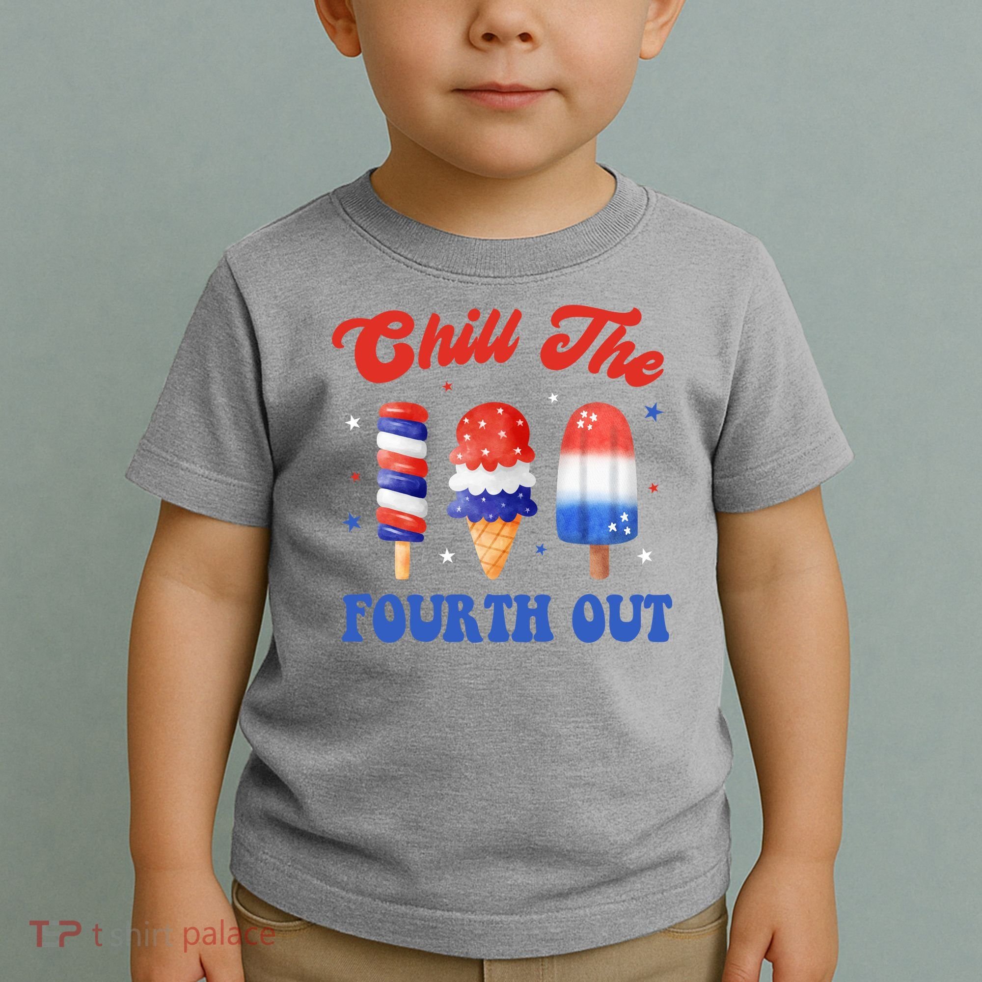 Chill The Fourth Out Funny 4th Of July Icecream Toddler T-Shirt