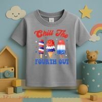 Chill The Fourth Out Funny 4th Of July Icecream Toddler T-Shirt thumb 3