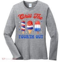Chill The Fourth Out Funny 4th Of July Icecream Women's Long Sleeve Shirt thumb 0