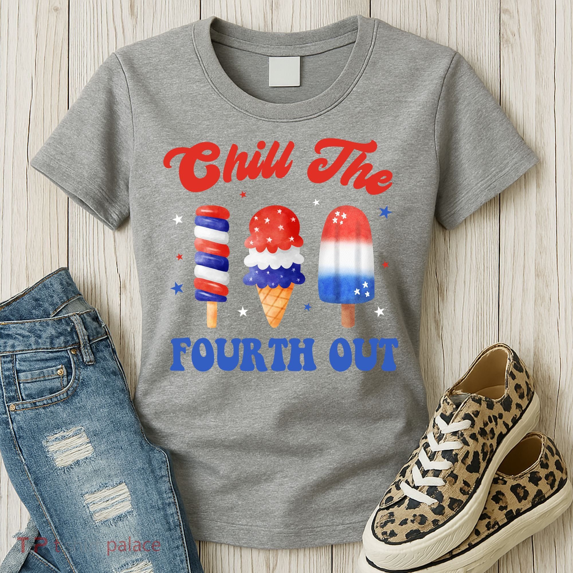 Chill The Fourth Out Funny 4th Of July Icecream Women's T-Shirt