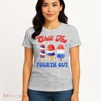 Chill The Fourth Out Funny 4th Of July Icecream Women's T-Shirt thumb 4