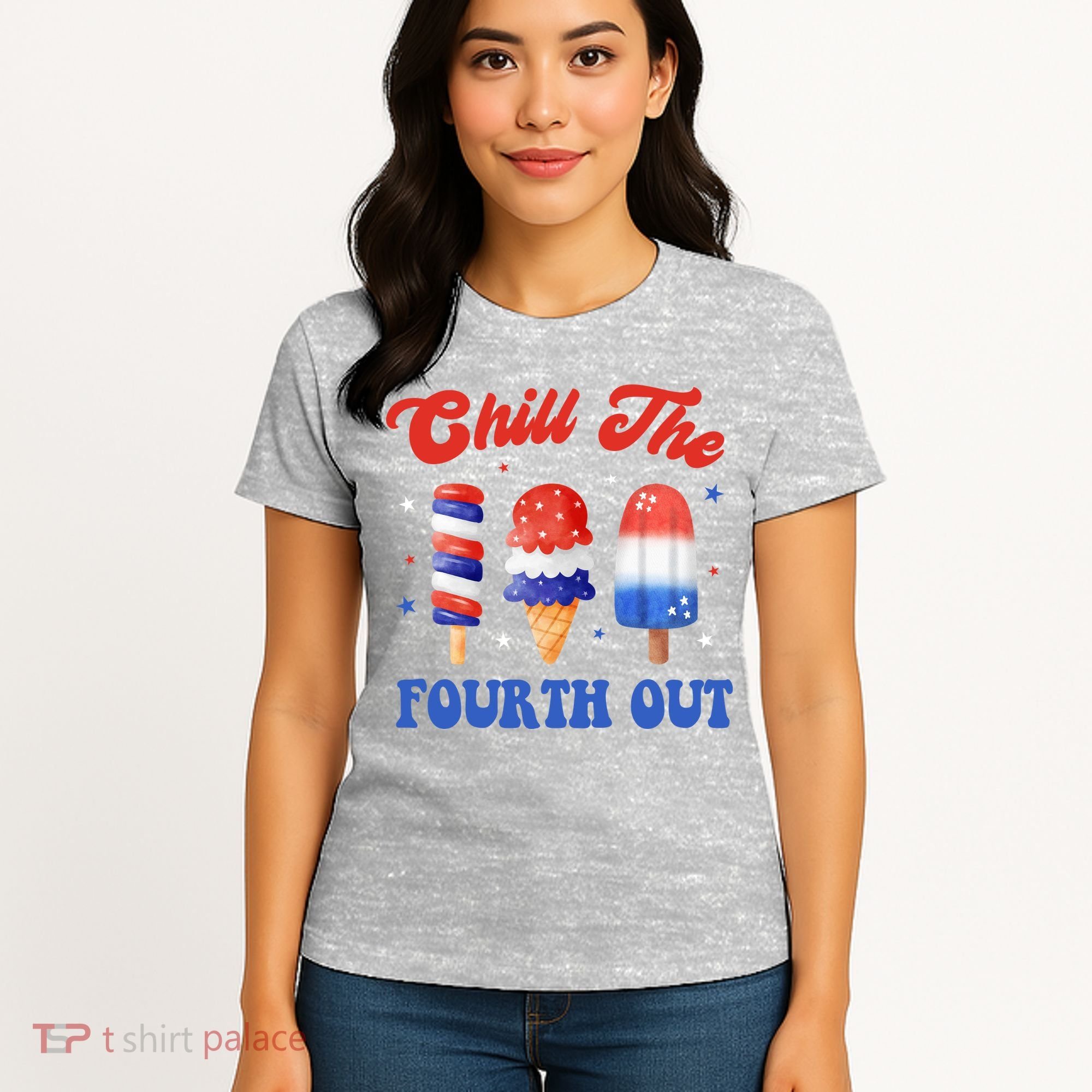 Chill The Fourth Out Funny 4th Of July Icecream Women's T-Shirt