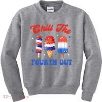 Chill The Fourth Out Funny 4th Of July Icecream Kids Sweatshirt thumb 0