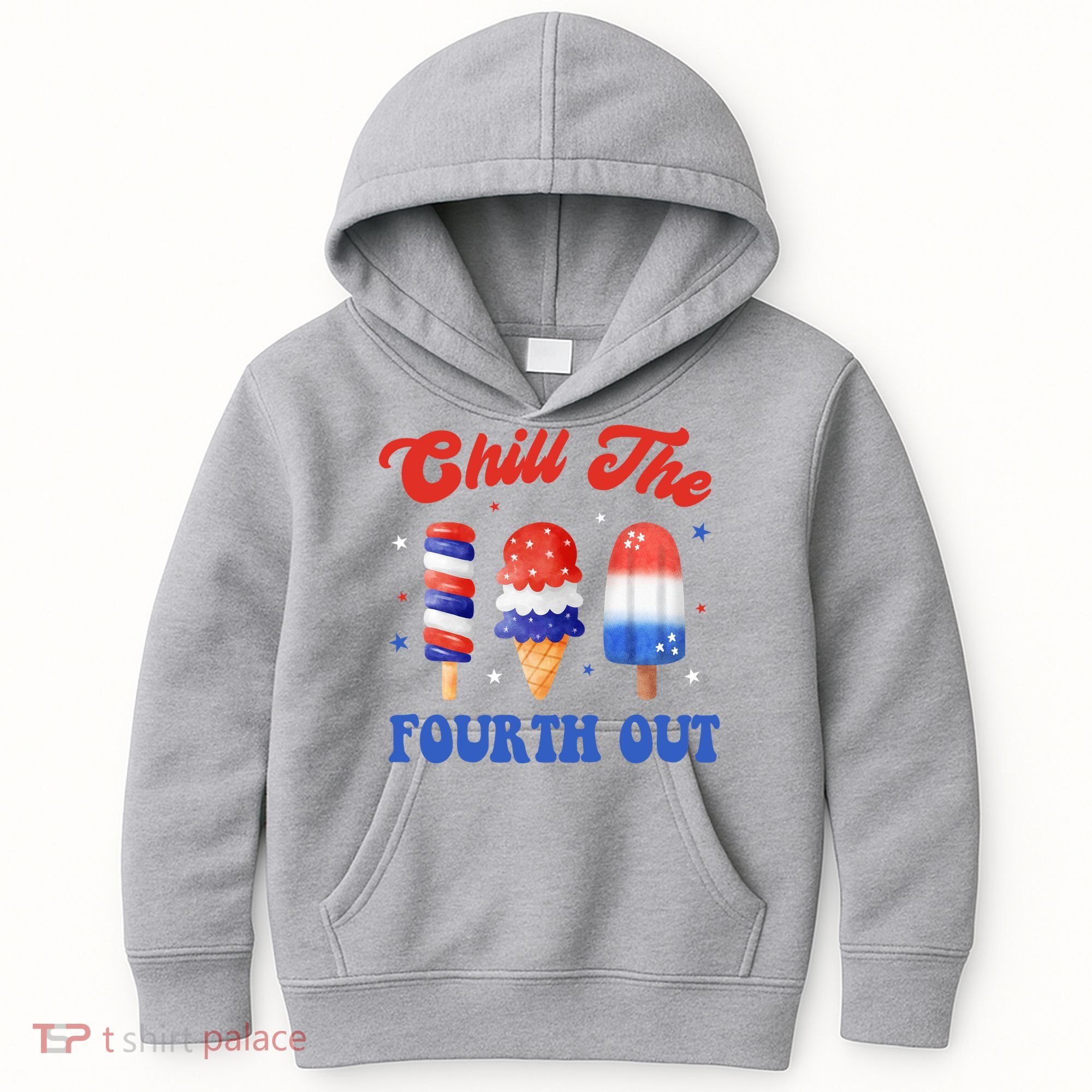 Chill The Fourth Out Funny 4th Of July Icecream Kids Hoodie