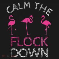 Calm The Flock Down Flamingo Summer Gift USA-Made Doggie Bandana thumb 2
