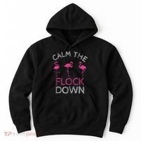 Calm The Flock Down Flamingo Summer Gift Hoodie thumb 0