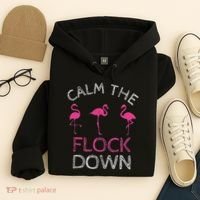 Calm The Flock Down Flamingo Summer Gift Hoodie thumb 4