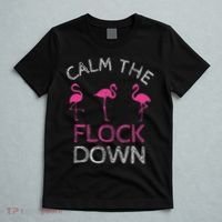 Calm The Flock Down Flamingo Summer Gift T-Shirt thumb 5