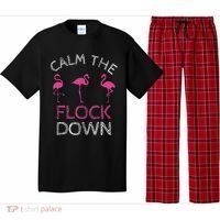 Calm The Flock Down Flamingo Summer Gift Pajama Set thumb 0