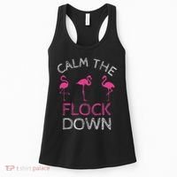 Calm The Flock Down Flamingo Summer Gift Women's Tank Top thumb 0