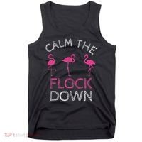 Calm The Flock Down Flamingo Summer Gift Tank Top thumb 0
