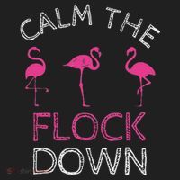Calm The Flock Down Flamingo Summer Gift Golf Towel thumb 3