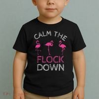 Calm The Flock Down Flamingo Summer Gift Toddler T-Shirt thumb 2