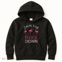 Calm The Flock Down Flamingo Summer Gift Kids Hoodie thumb 0