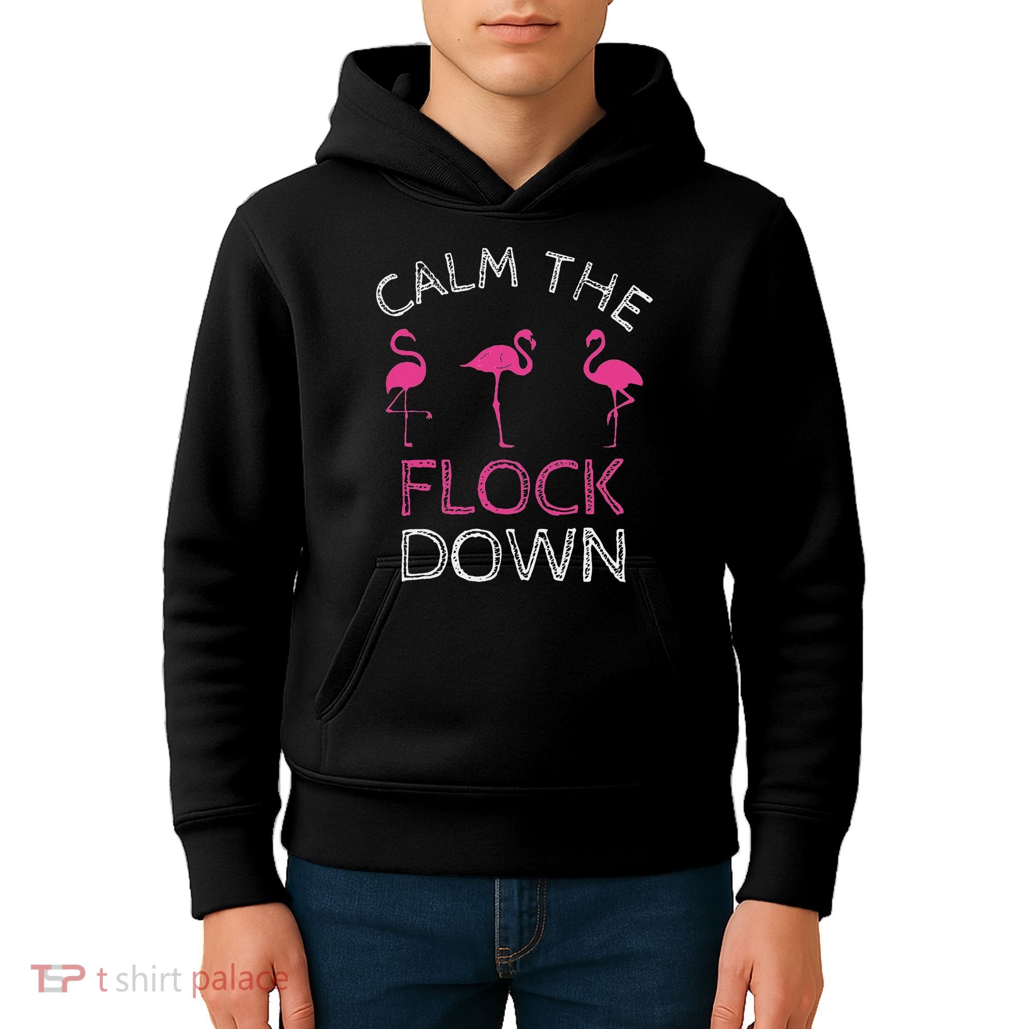 Calm The Flock Down Flamingo Summer Gift Kids Hoodie
