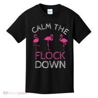 Calm The Flock Down Flamingo Summer Gift Kids T-Shirt thumb 0