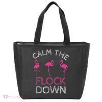 Calm The Flock Down Flamingo Summer Gift Tote Bag thumb 0