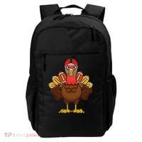 Cool Thanksgiving Football Gobble Player Turkey Gift Backpack thumb 0