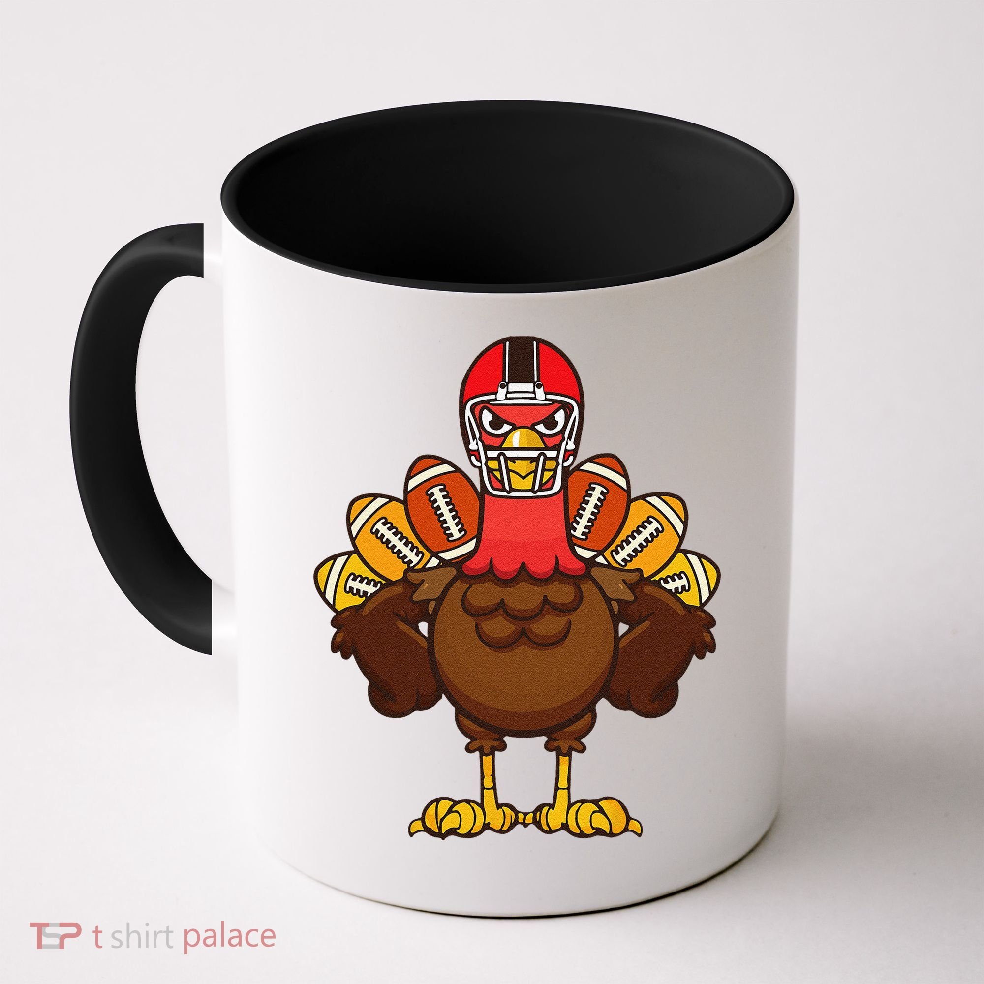 Cool Thanksgiving Football Gobble Player Turkey Gift Coffee Mug