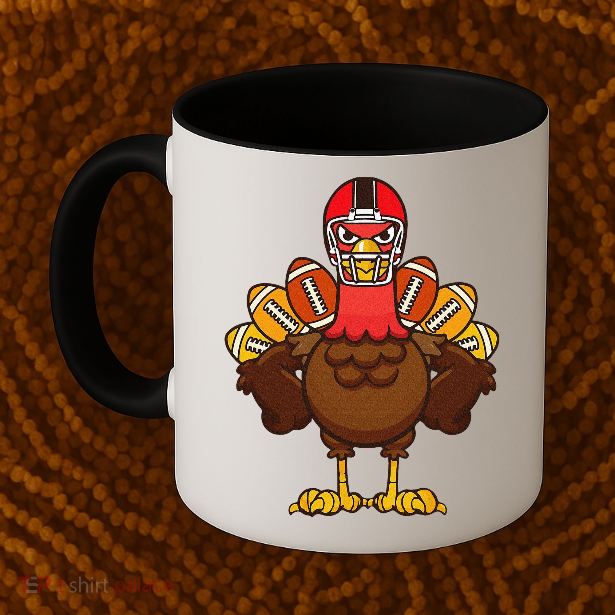 Cool Thanksgiving Football Gobble Player Turkey Gift Coffee Mug