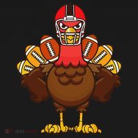 Cool Thanksgiving Football Gobble Player Turkey Gift Ornament thumb 1