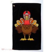 Cool Thanksgiving Football Gobble Player Turkey Gift Golf Towel thumb 0