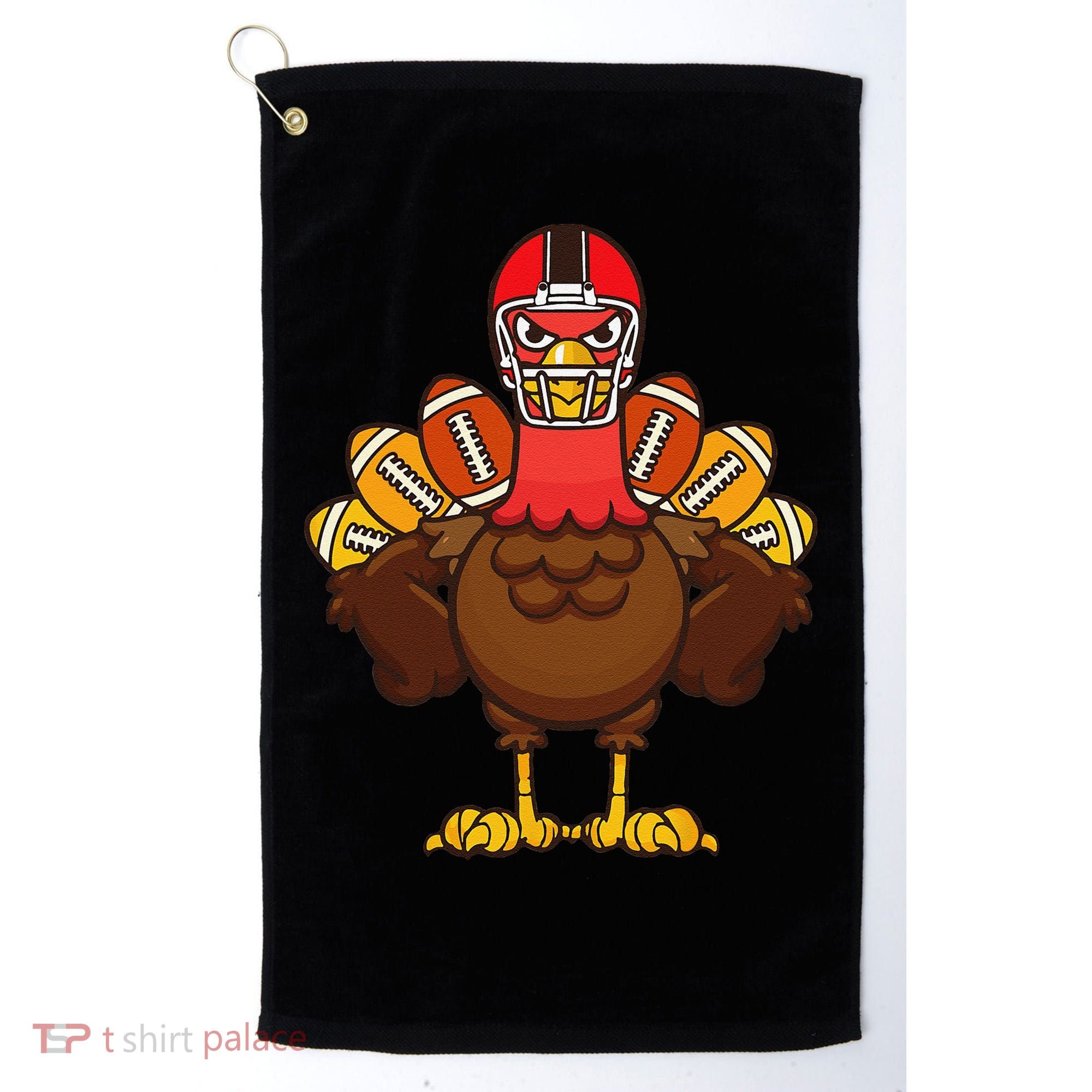 Cool Thanksgiving Football Gobble Player Turkey Gift Golf Towel
