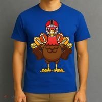 Cool Thanksgiving Football Gobble Player Turkey Gift T-Shirt thumb 3