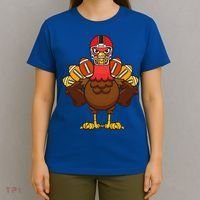 Cool Thanksgiving Football Gobble Player Turkey Gift T-Shirt thumb 4