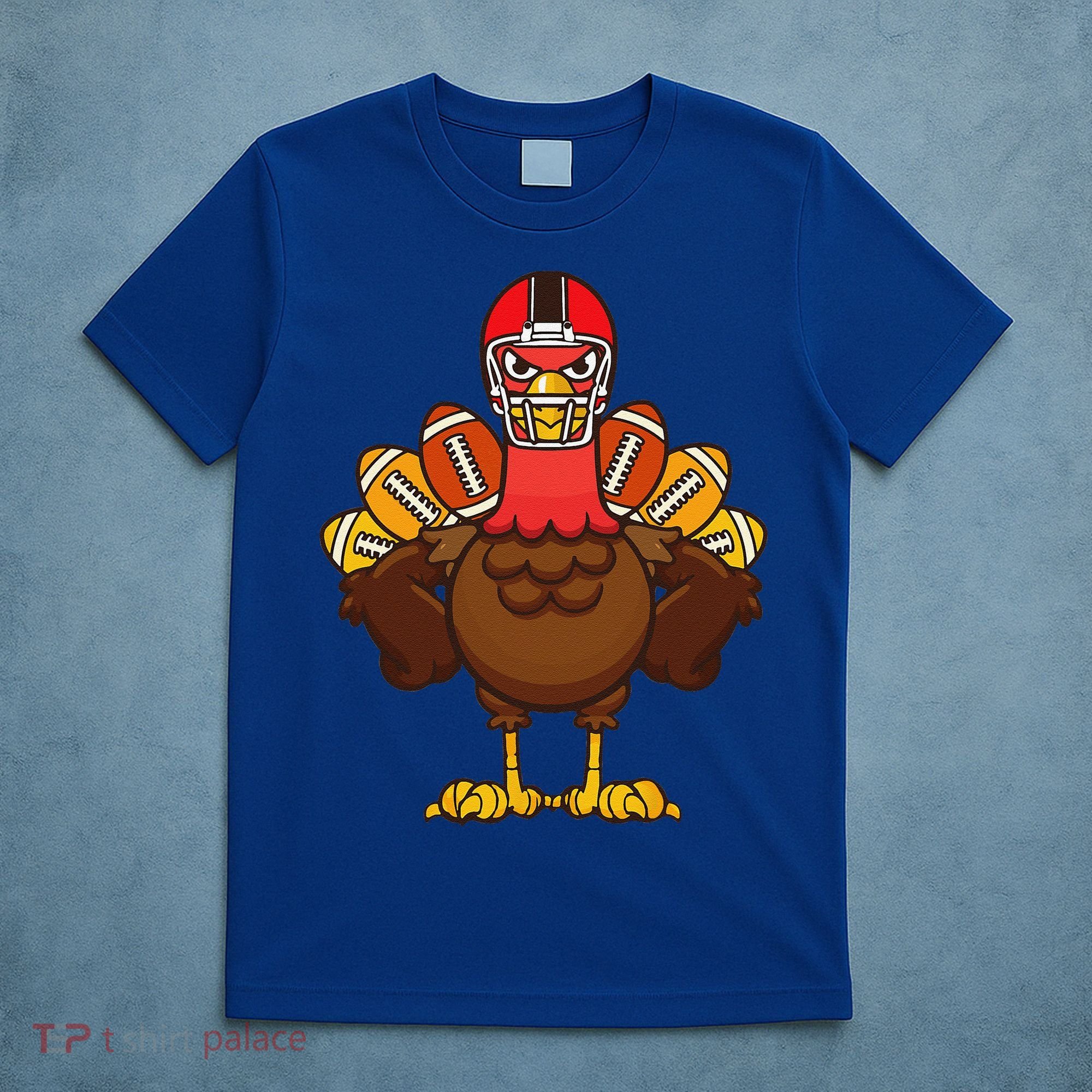 Cool Thanksgiving Football Gobble Player Turkey Gift T-Shirt
