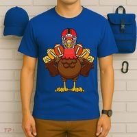 Cool Thanksgiving Football Gobble Player Turkey Gift T-Shirt thumb 6