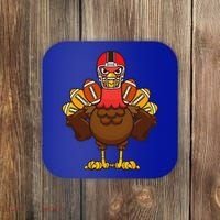 Cool Thanksgiving Football Gobble Player Turkey Gift Coaster thumb 0