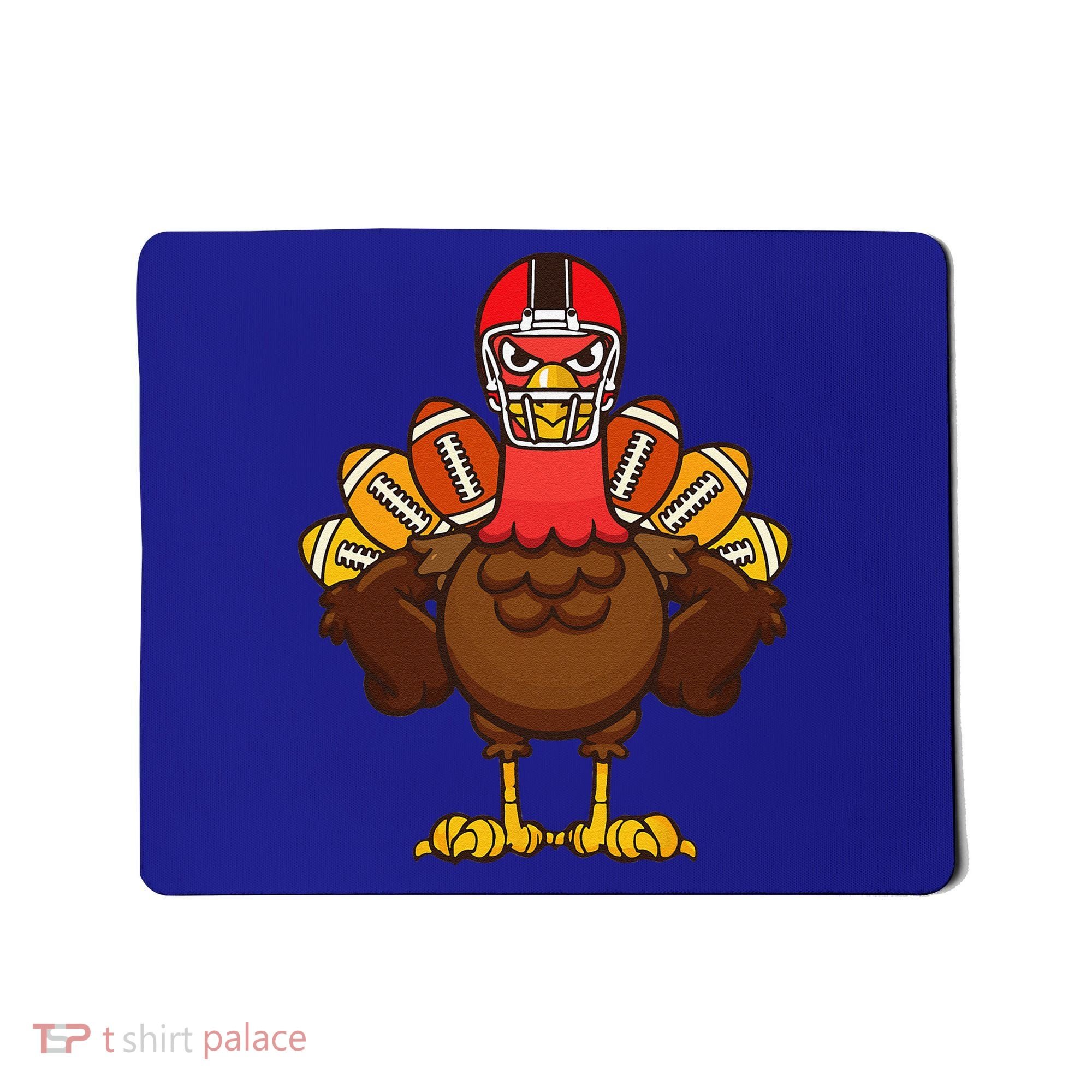 Cool Thanksgiving Football Gobble Player Turkey Gift Mousepad