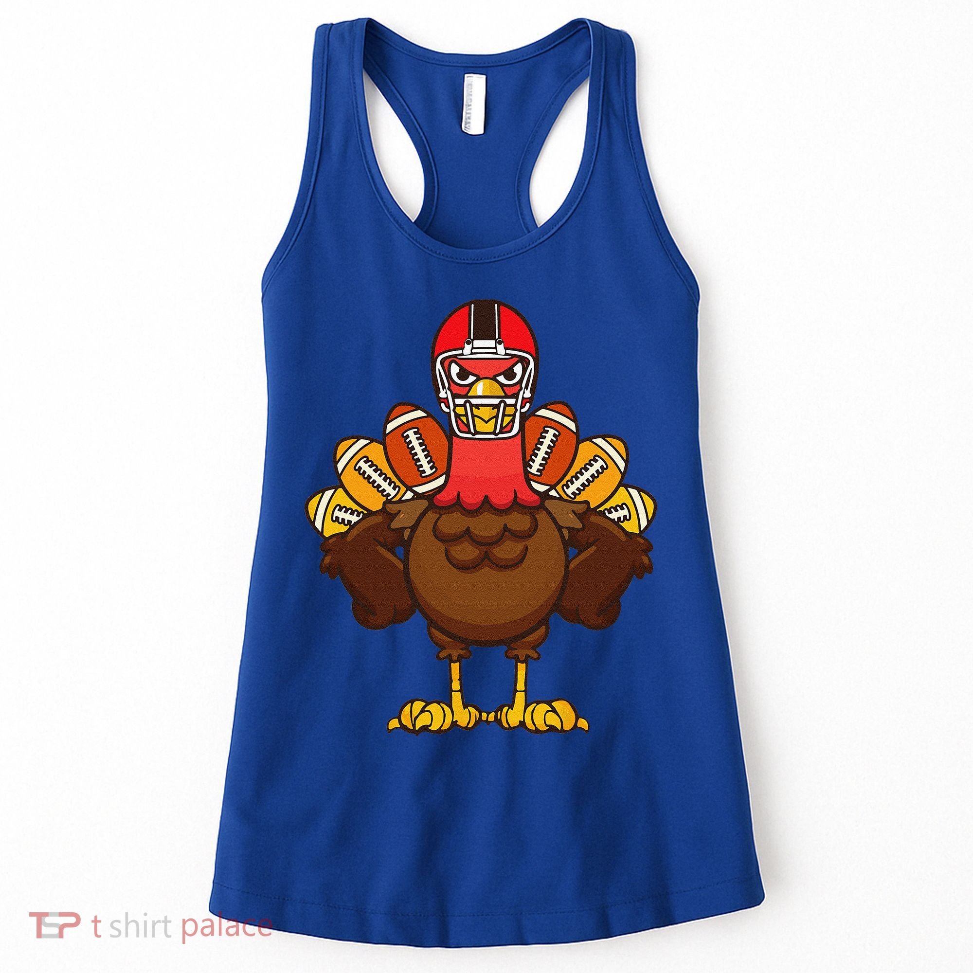 Cool Thanksgiving Football Gobble Player Turkey Gift Women's Tank Top