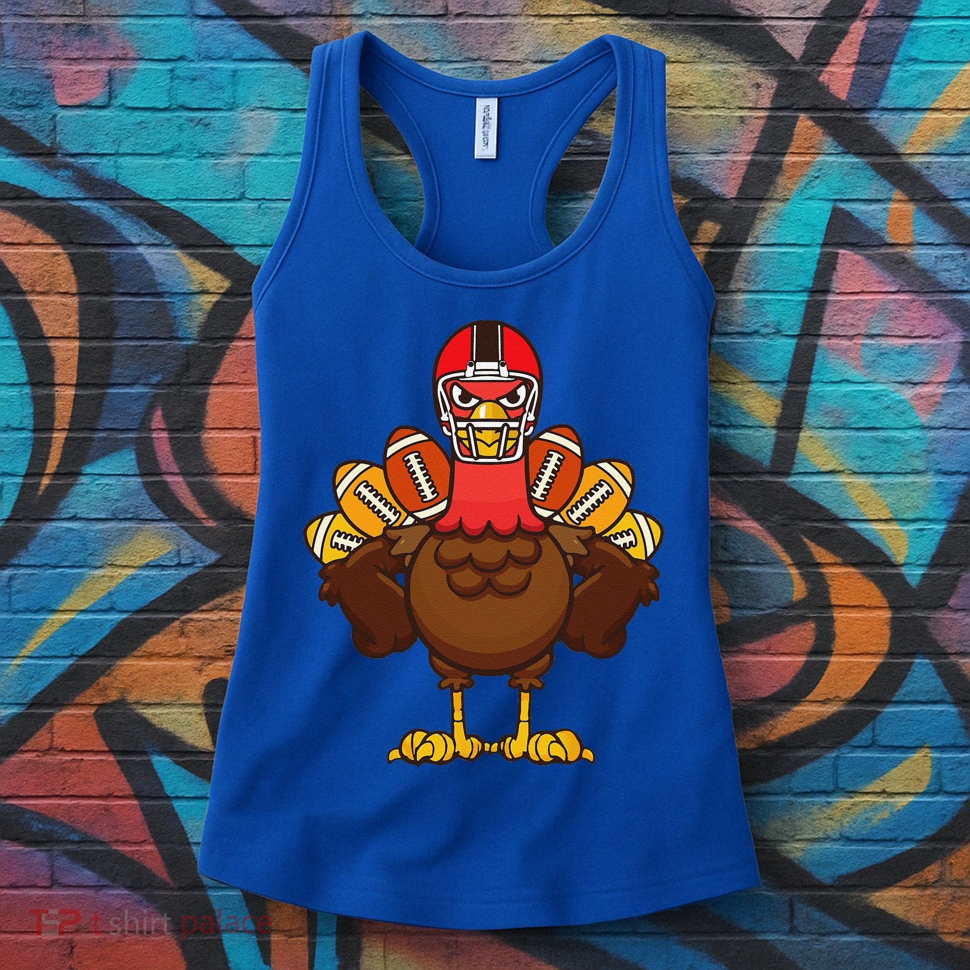 Cool Thanksgiving Football Gobble Player Turkey Gift Women's Tank Top