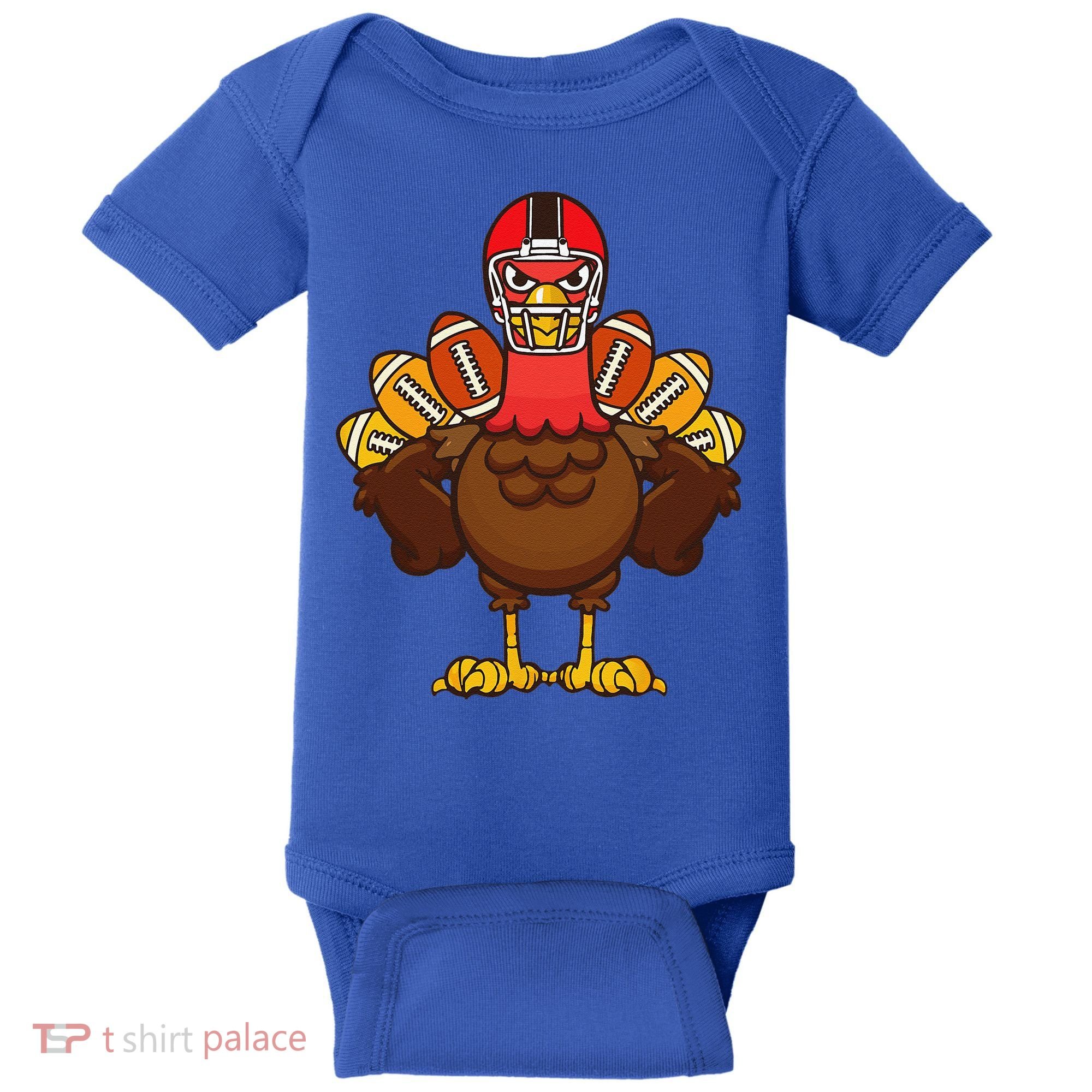 Cool Thanksgiving Football Gobble Player Turkey Gift Baby Bodysuit