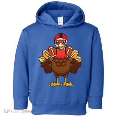 Cool Thanksgiving Football Gobble Player Turkey Gift Toddler Hoodie