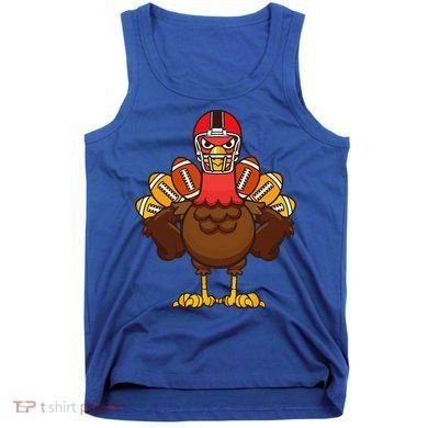 Cool Thanksgiving Football Gobble Player Turkey Gift Tank Top