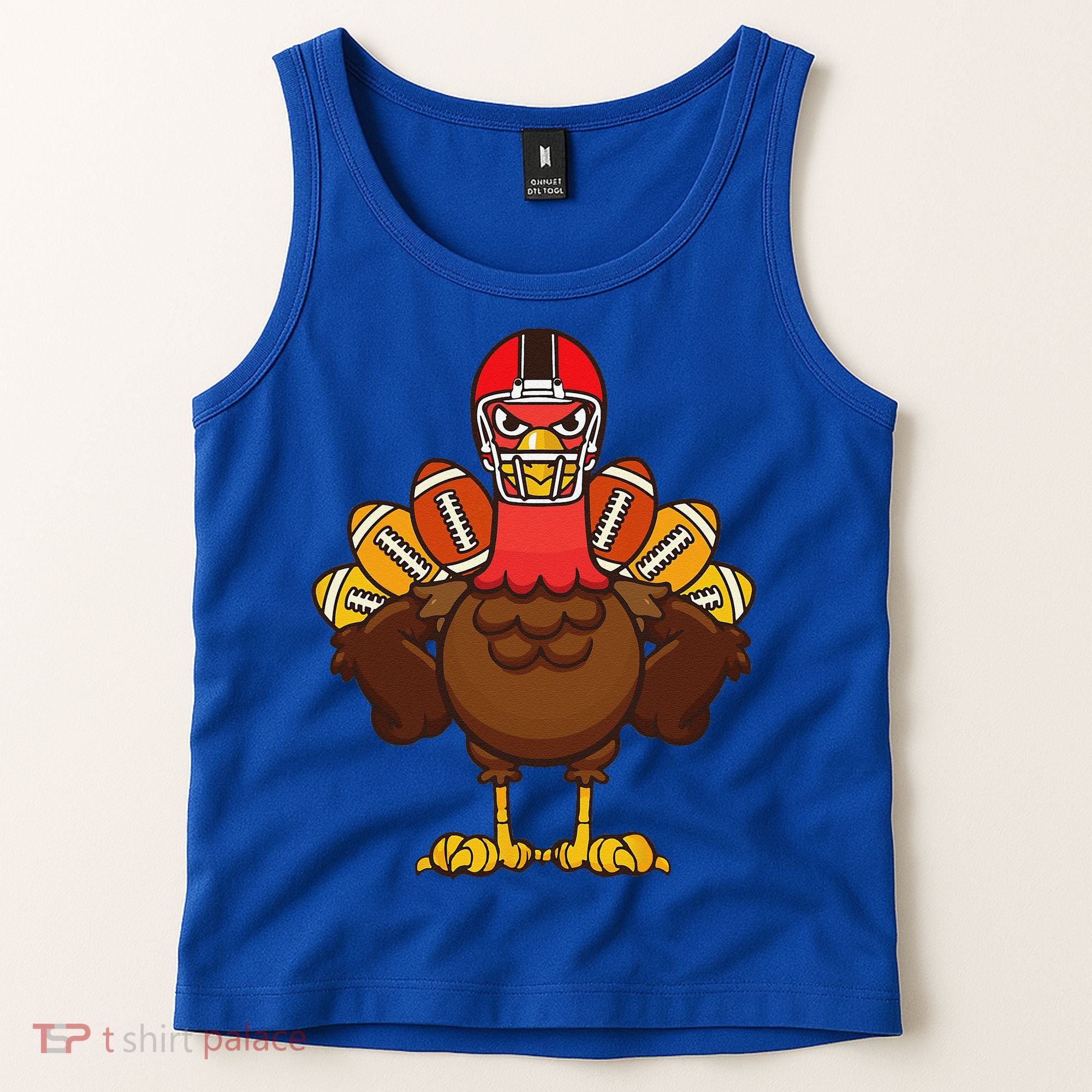 Cool Thanksgiving Football Gobble Player Turkey Gift Tank Top