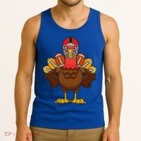Cool Thanksgiving Football Gobble Player Turkey Gift Tank Top thumb 3