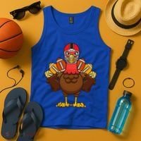 Cool Thanksgiving Football Gobble Player Turkey Gift Tank Top thumb 4
